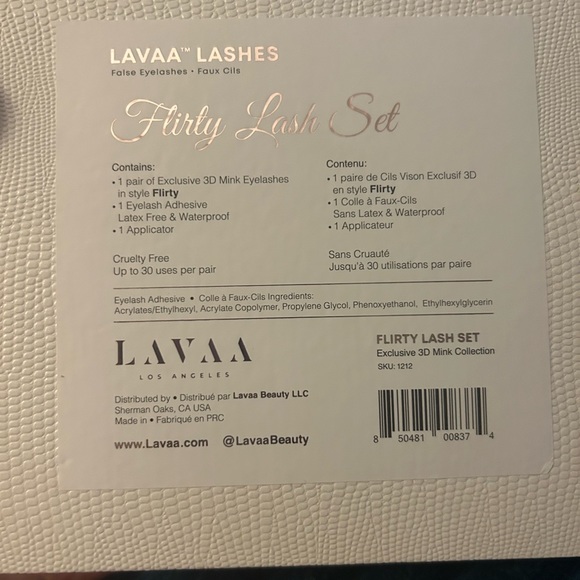 Lavaa Beauty Flirty Lash Set Exclusive 3D Mink Eyelashes Up to 30 Uses Brand New - Picture 5 of 5